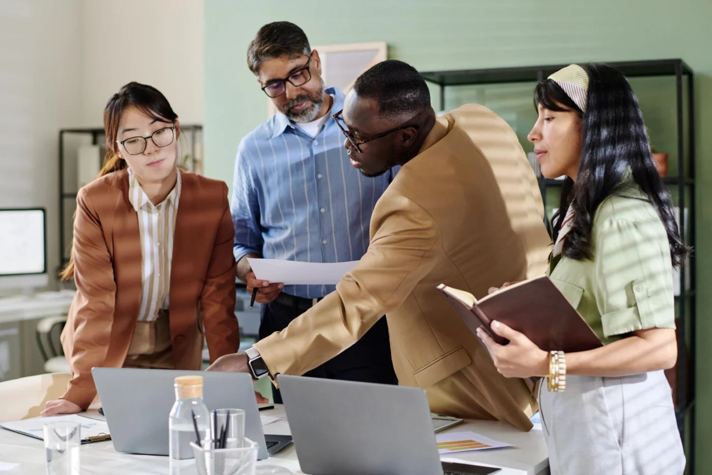 Diverse professional team in a collaborative business meeting